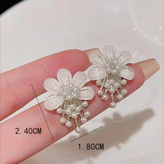 Floral Pearl Drop Earrings