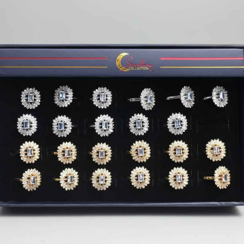 Gold-Plated Zirconia Rings – Elegant Sparkle for Every Occasion