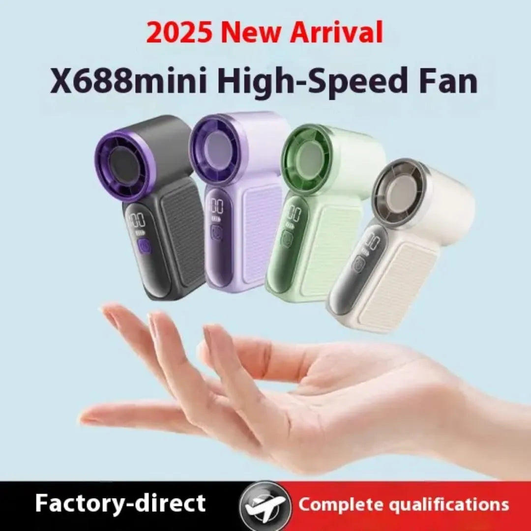 Powerful Turbo Handheld Fan - Rechargeable and Lightweight