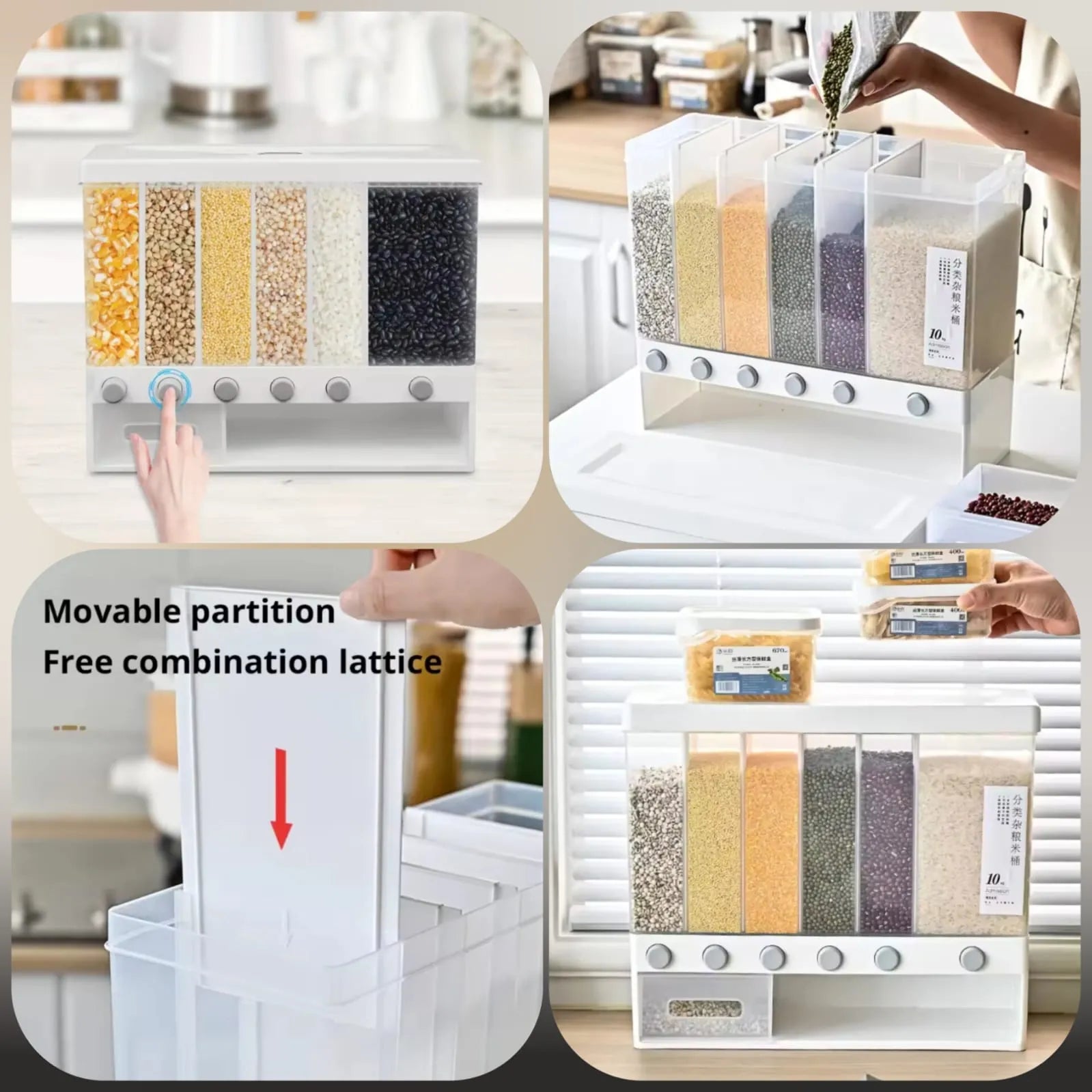 10kg 6 partition Cereal Dispenser