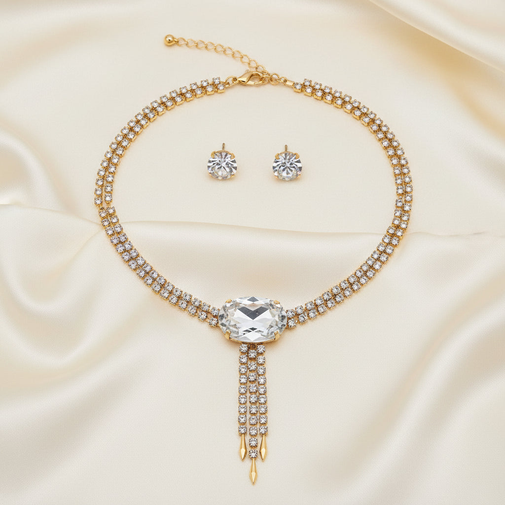 American Diamond Zircon Fancy Necklace Set