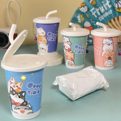 Wet Wipes Sipper Glass – 30 Sheets | Cute & Portable Canister Design