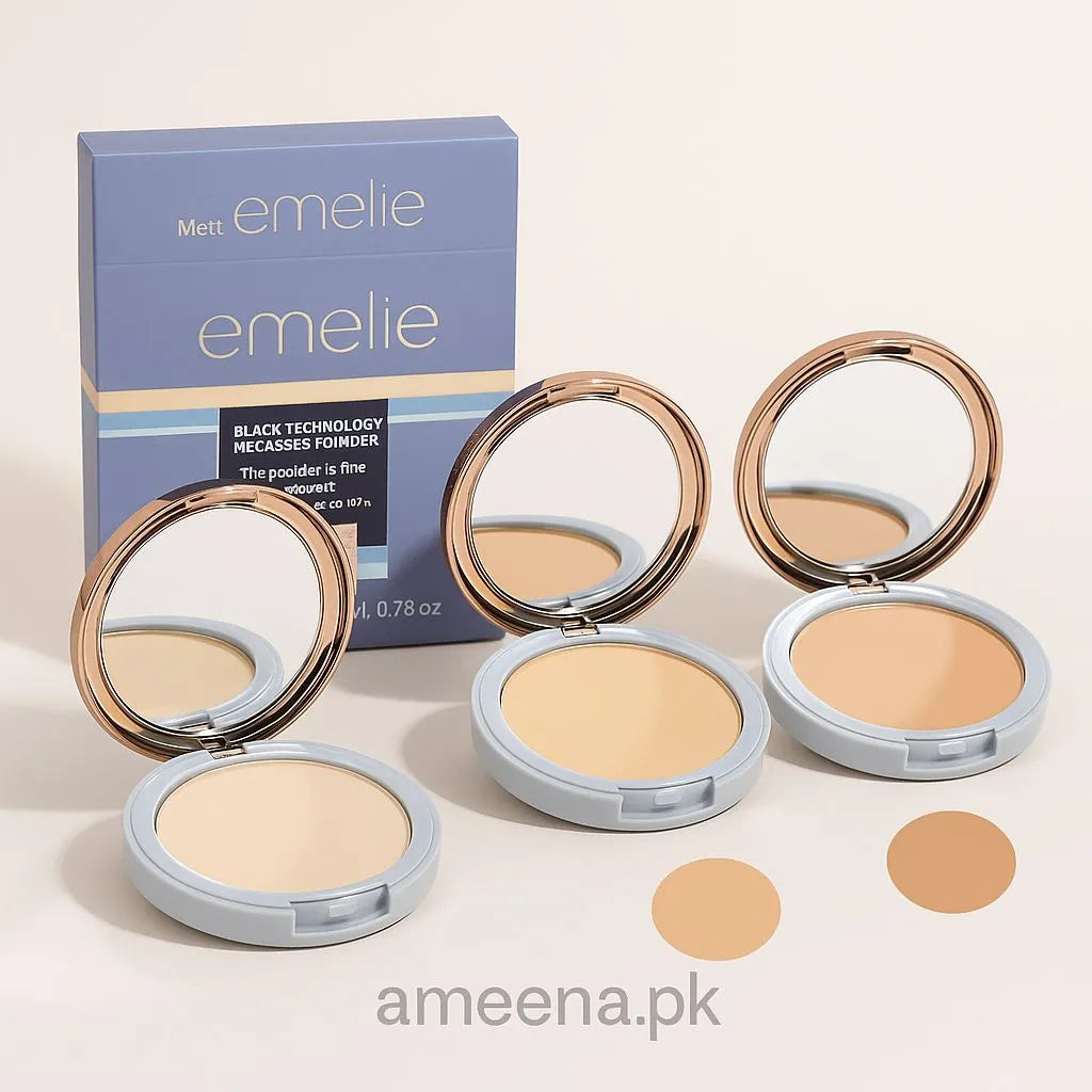 Emelie Double Face Powder – 2-in-1 Compact for Flawless Matte Finish