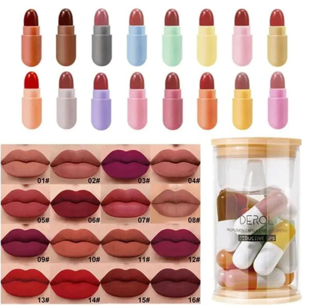 Beauty Gelanzi Mini Capsule Lipstick – 16 Pcs, 8 Colors