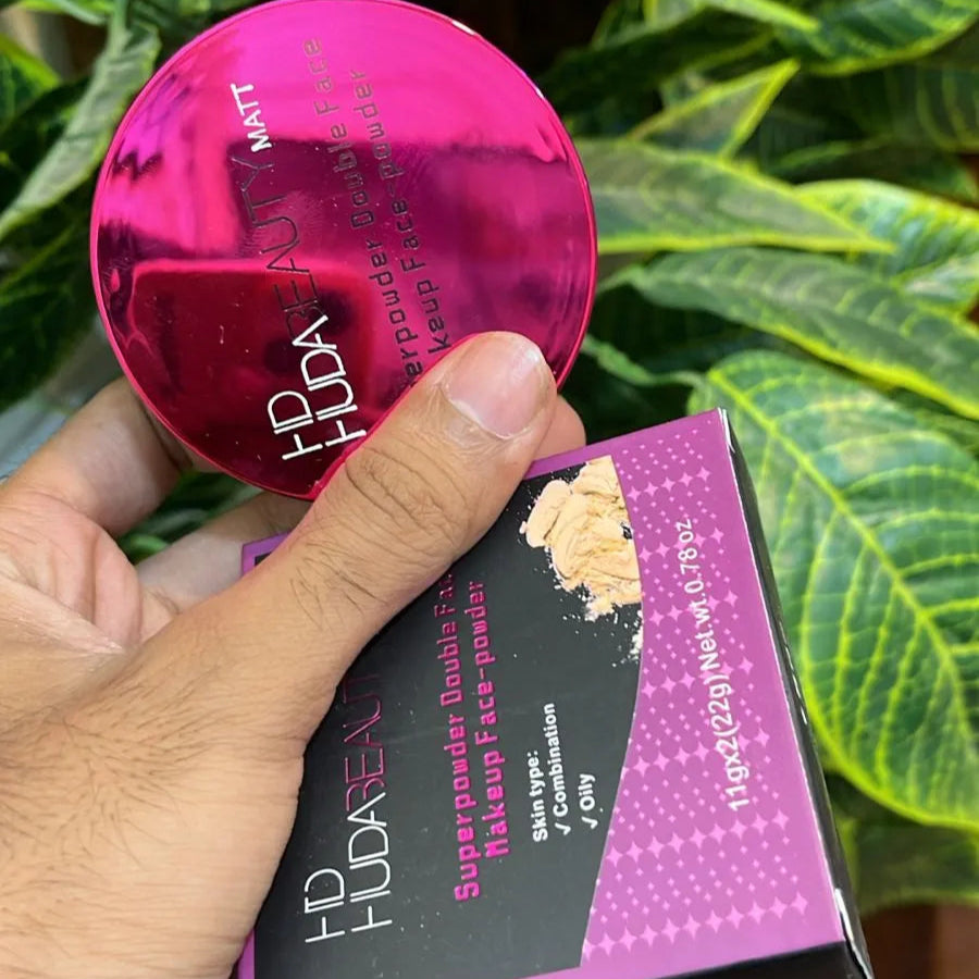Huda Beauty Double Face Powder – Flawless Matte Perfection with Dual Power