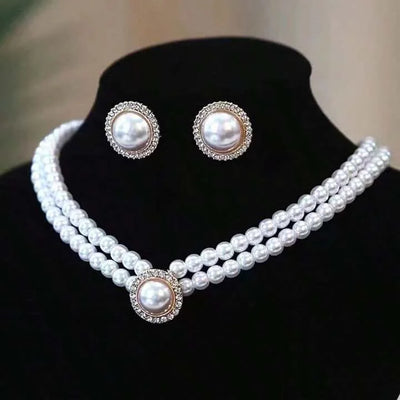 Pearl Necklace & Earrings Set – Each