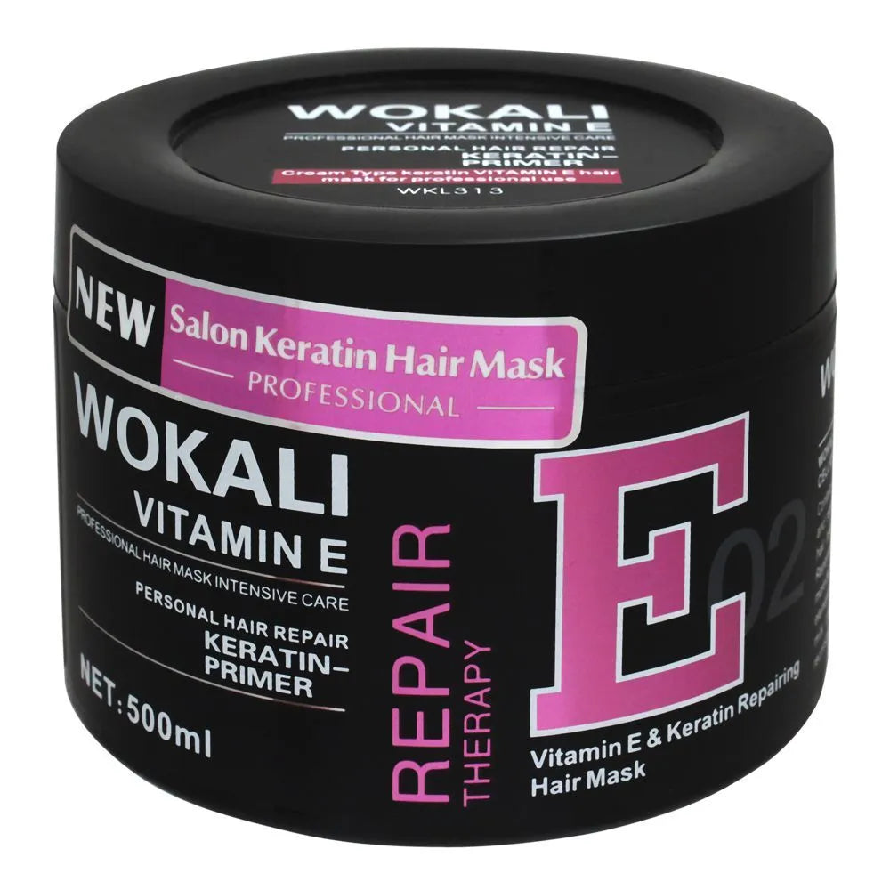 Wokali Vitamin E & Keratin Repairing Hair Mask - 500ml