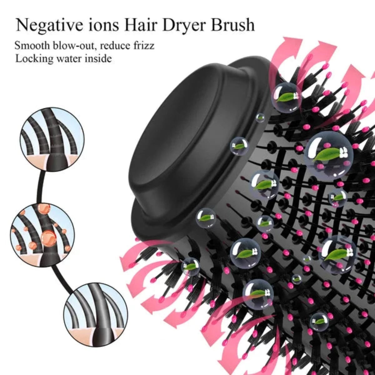 One Step Hot Air Brush - Dryer + Straightener with Gift Hair Hold Spray