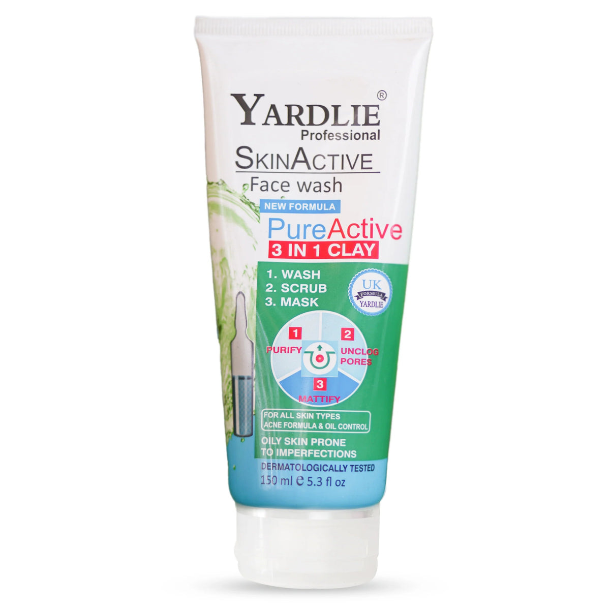 Yardlie Professional Skin Active Face Wash UK Based Formula - 120ml
