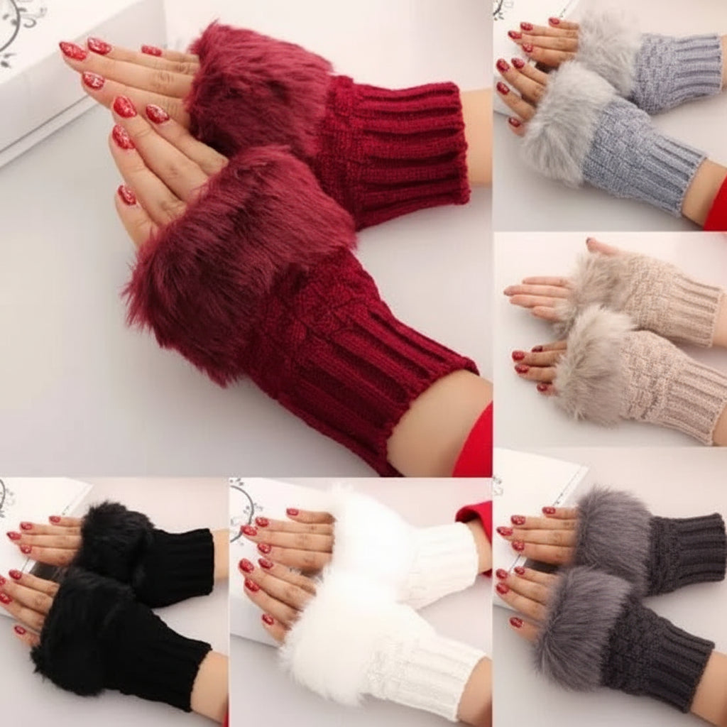 Korean Hand Fur Wool Gloves