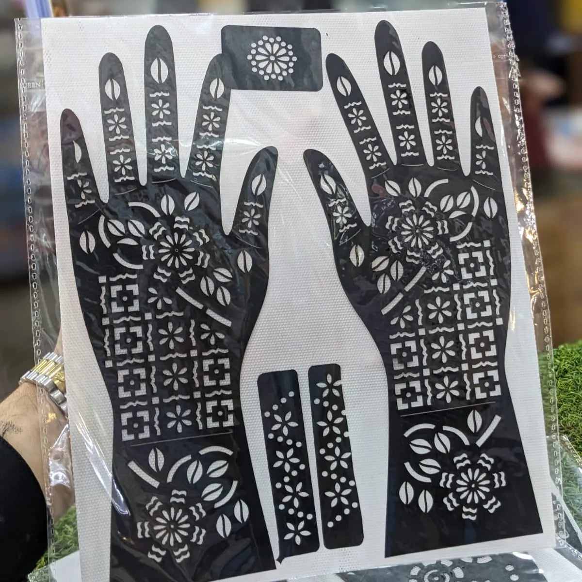 Full Hand Mehndi Sticker Stencil – Traditional Design