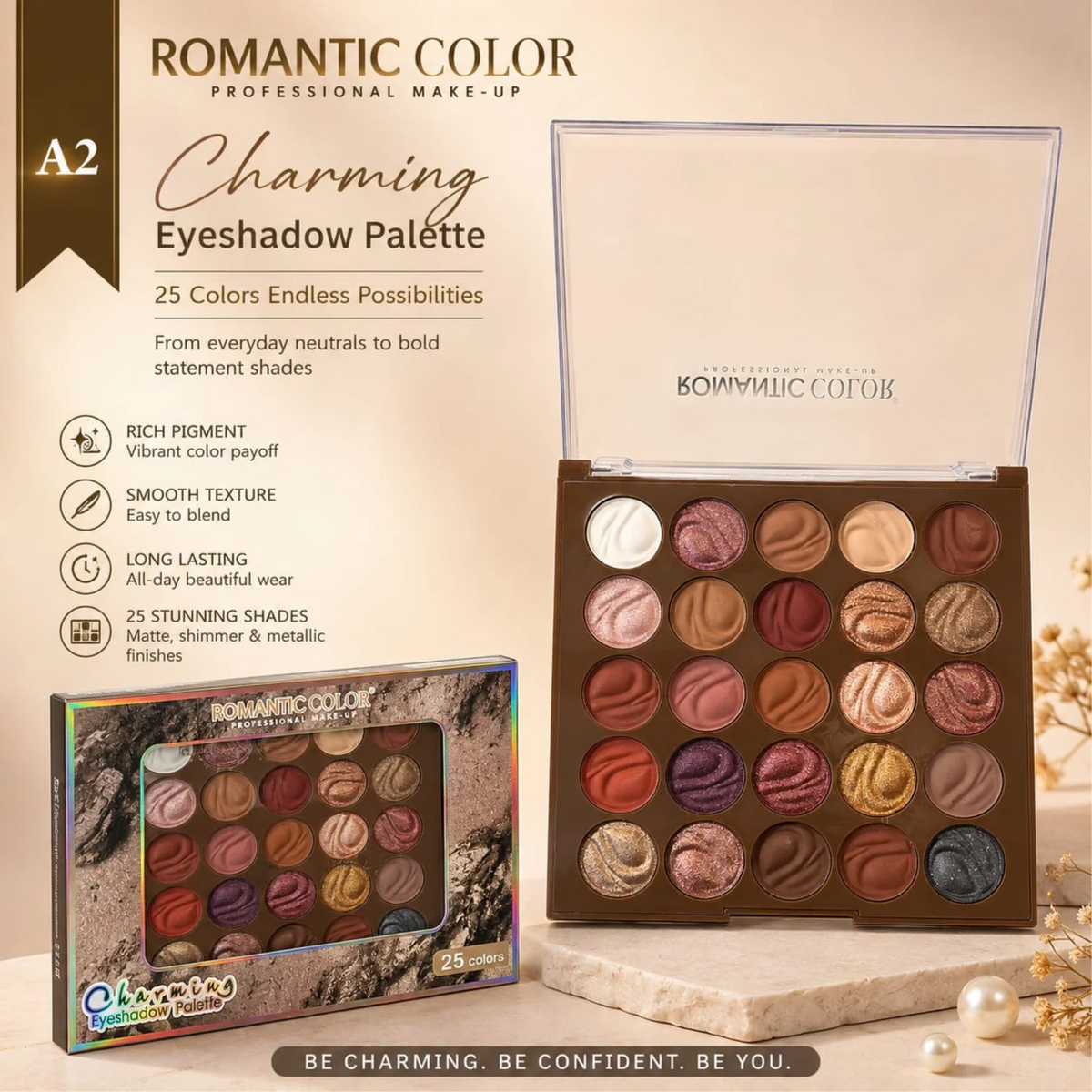 Romantic Color Charming 25-Color Eyeshadow Palette