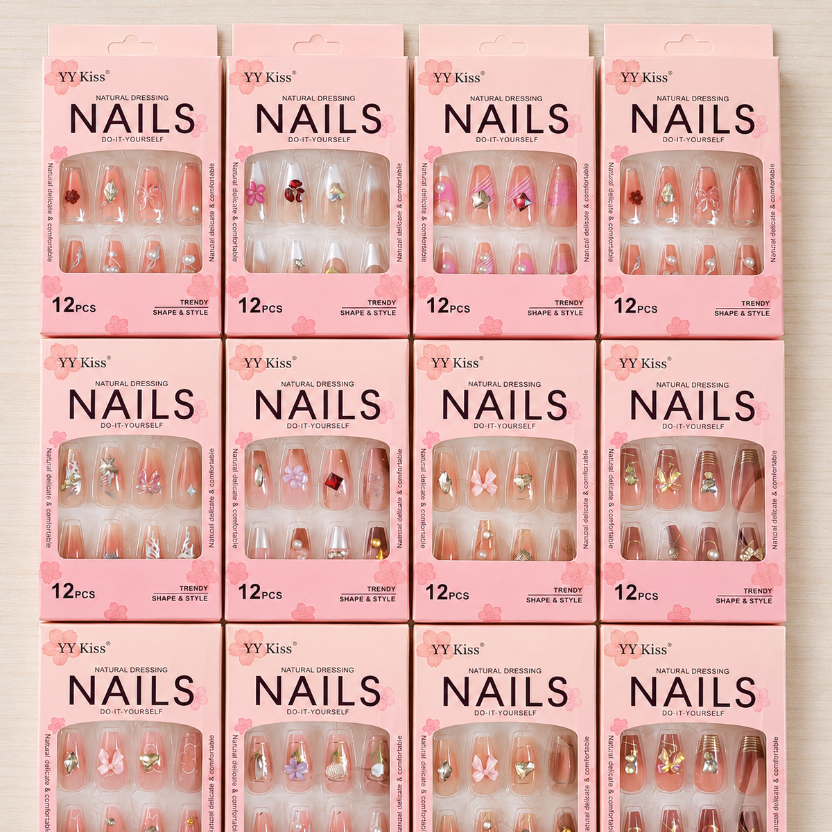 YY Kiss Luxury False Nail – 12Pcs Press On Nails