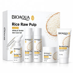 BIOAQUA Rice Raw Pulp 5-Piece Whitening Travel Set