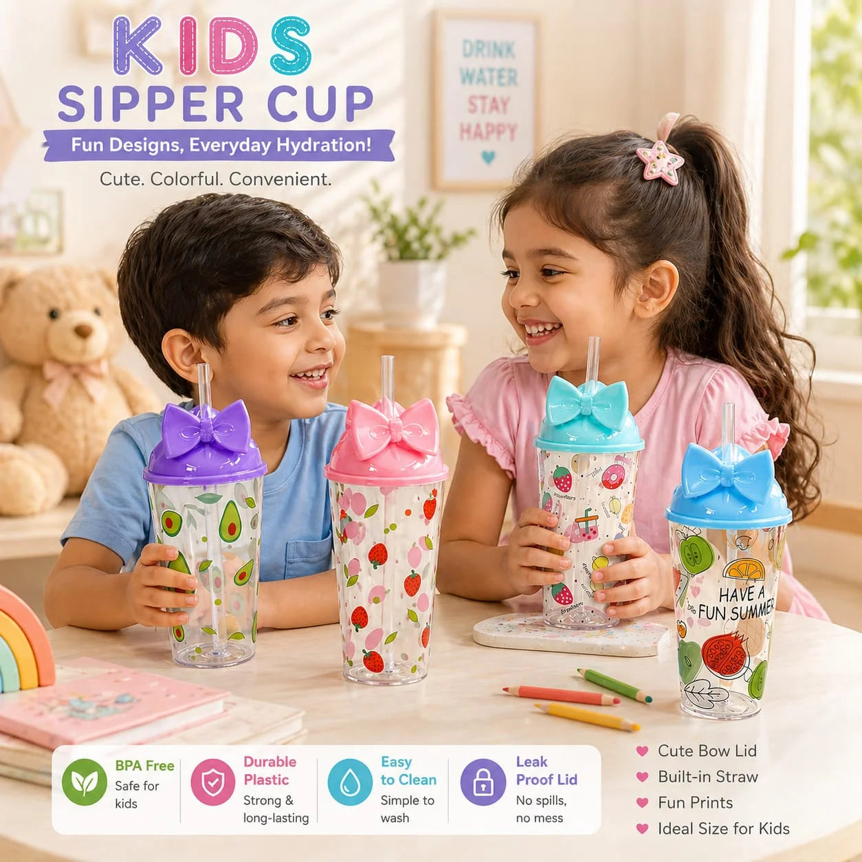 Kids Sipper Cup: Fun Designs Everyday Hydration - Each