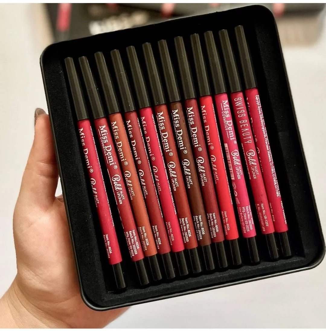 Miss Demi Kiss Matte Lipliner 12- Pcs Set