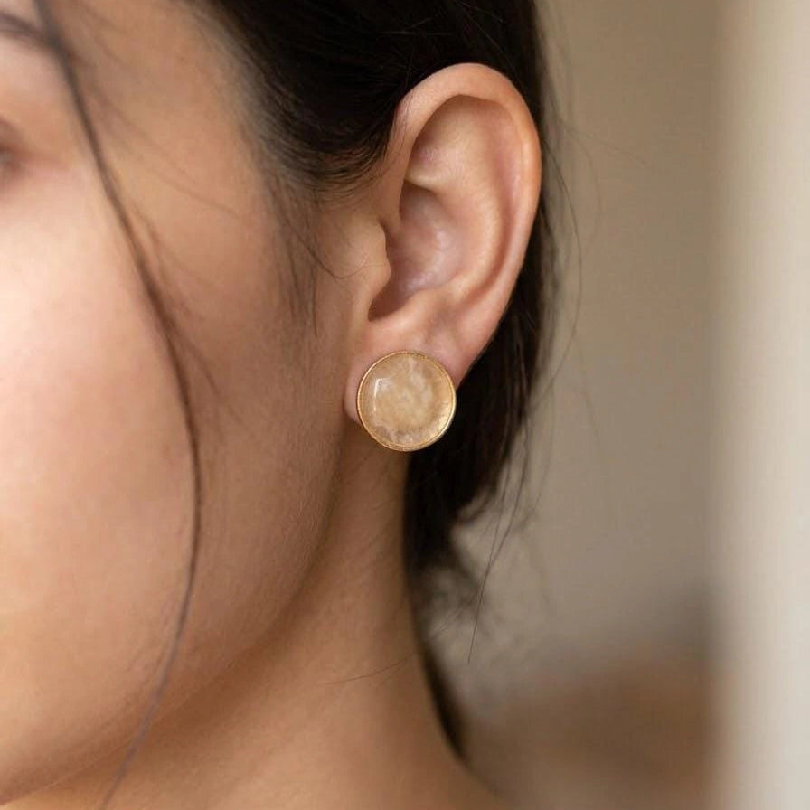 Round Enamel Statement Earrings