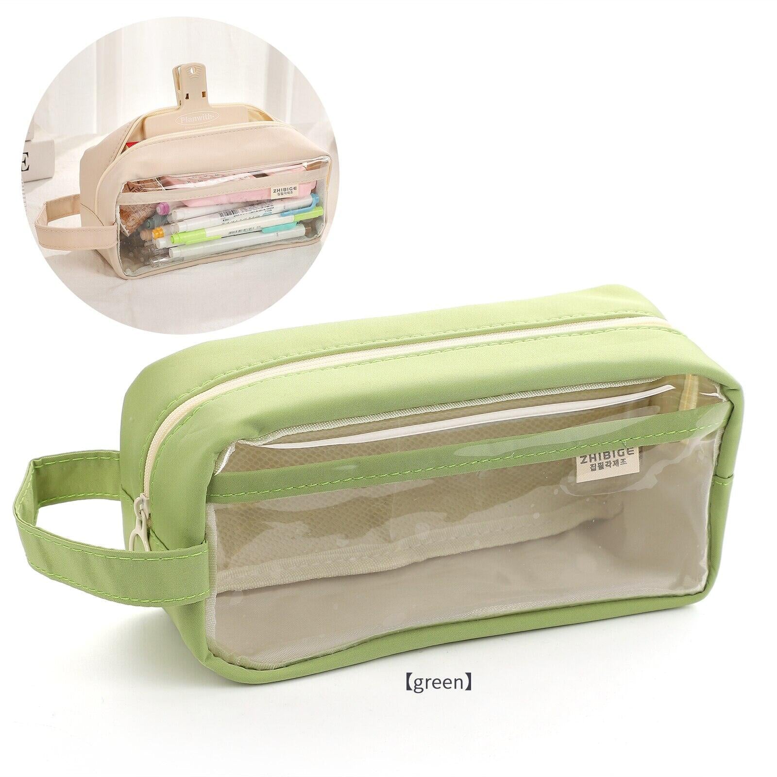 Simple Large-Capacity Transparent Pencil Case - Each