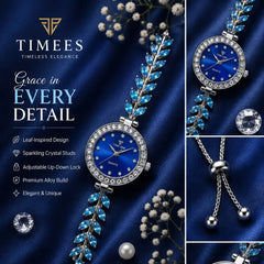 Timeless Elegance Leaf-Inspired Quartz Bracelet Watch
