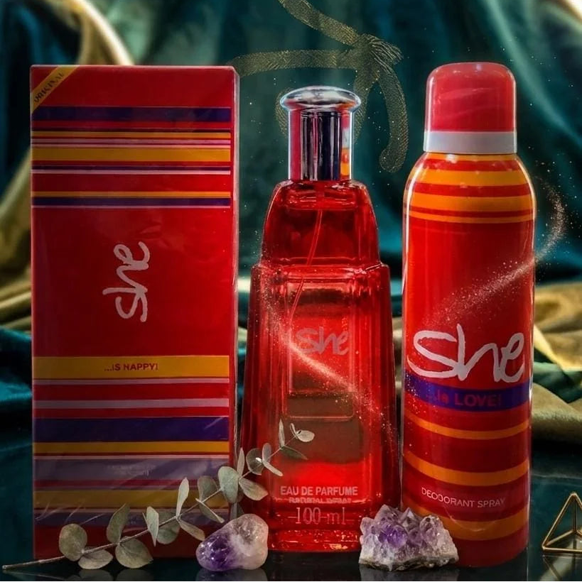 She Is Happy Fragrance Gift Set for Women - Pack of 2