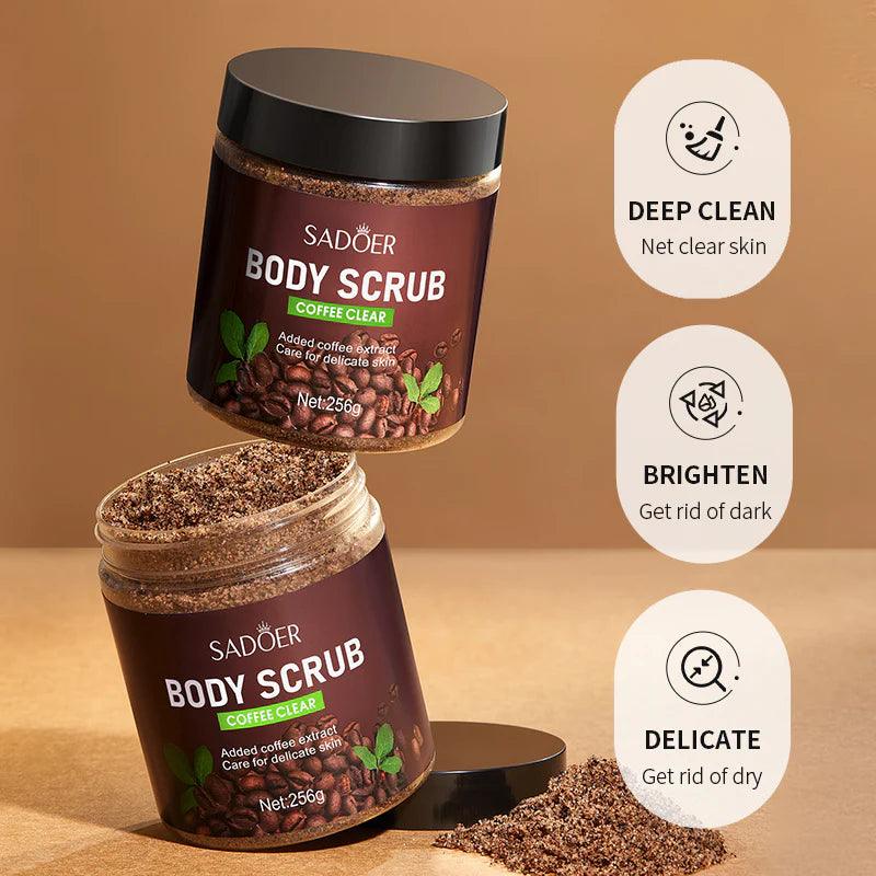 Sadoer Coffee Clear Moisturizing and Softening Body Scrub 256g