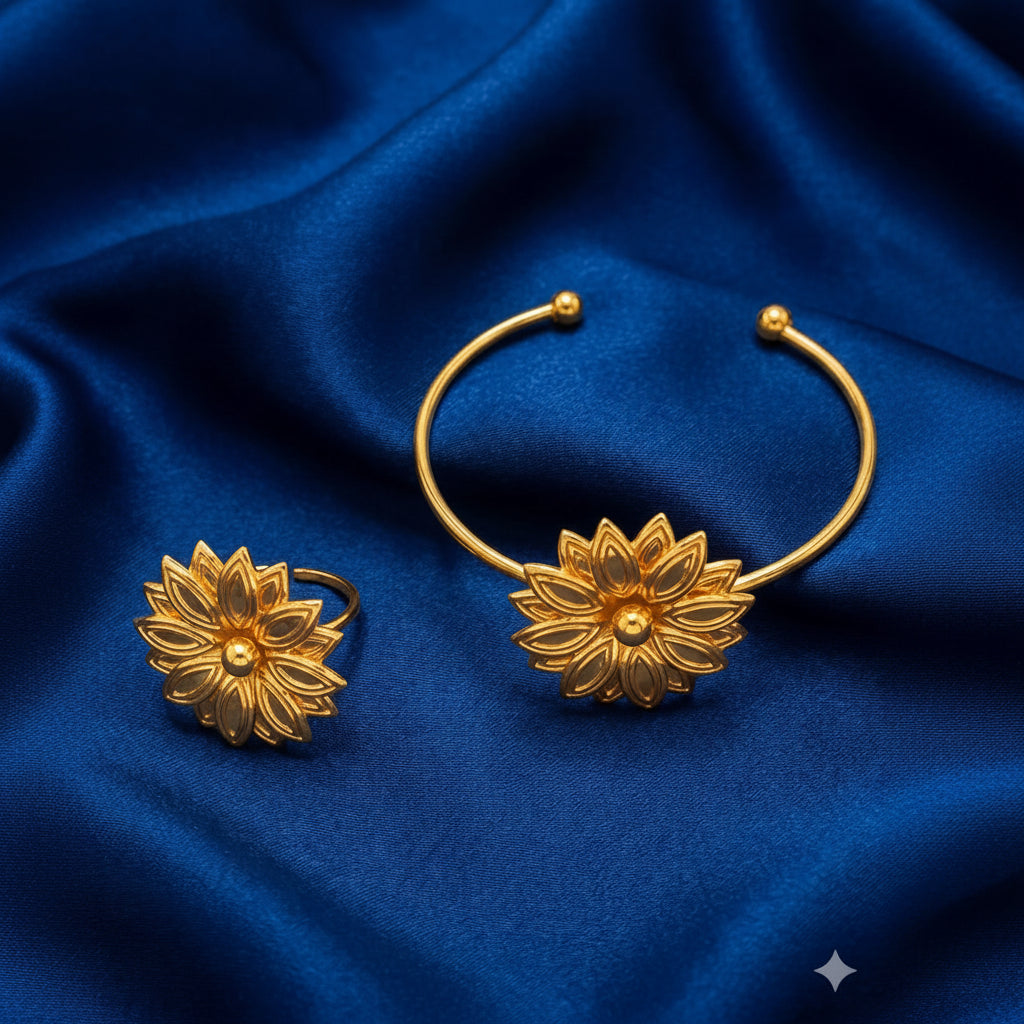 Cata Vassalo Sunflower gold-tone floral jewellery