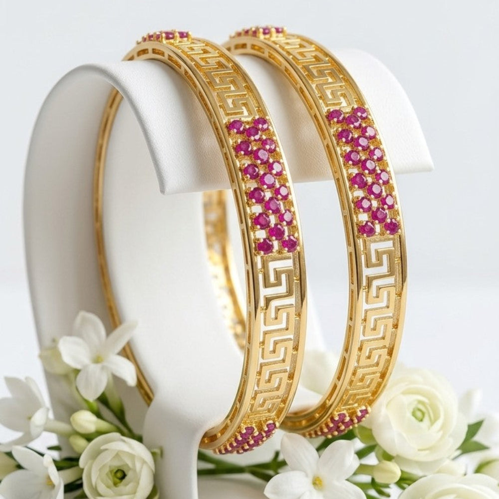 ZARCON  Golden Luxury Style Bangles - Each Set