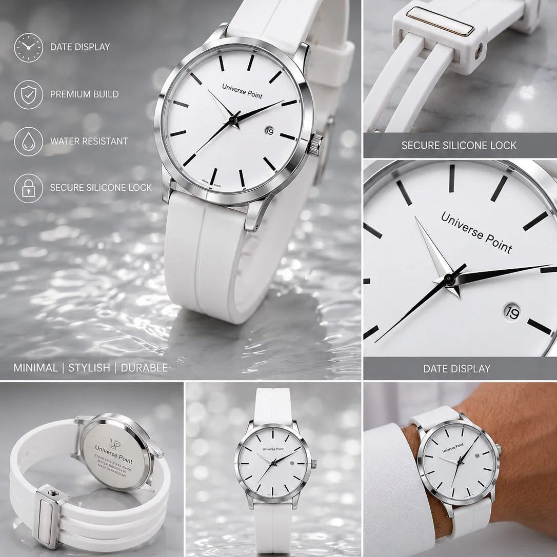 Universe Point Minimalist Silicone Strap Quartz Watch