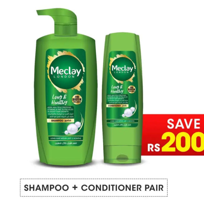 Meclay London Long & Healthy Shampoo - 660ml + Conditioner Pair Box (Save Rupees 200)