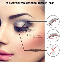 4 Pieces/Set Triple Magnetic False Eyelashes