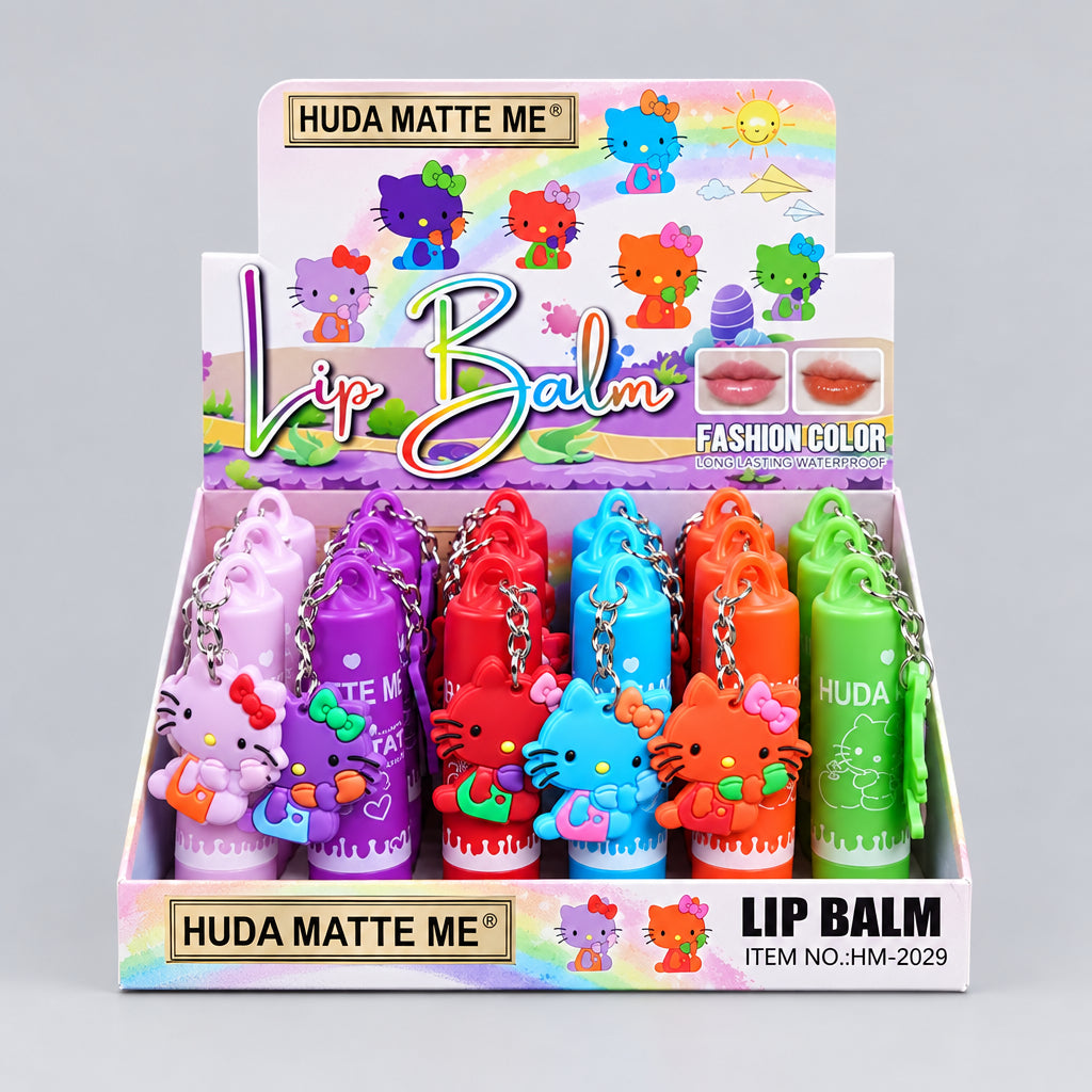 Huda Matte Me Kitty Cartoon Keychain Lip Balm