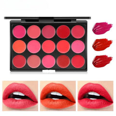 Miss Rose Matte Nourishing Lip Cream Palette - 15 Colors