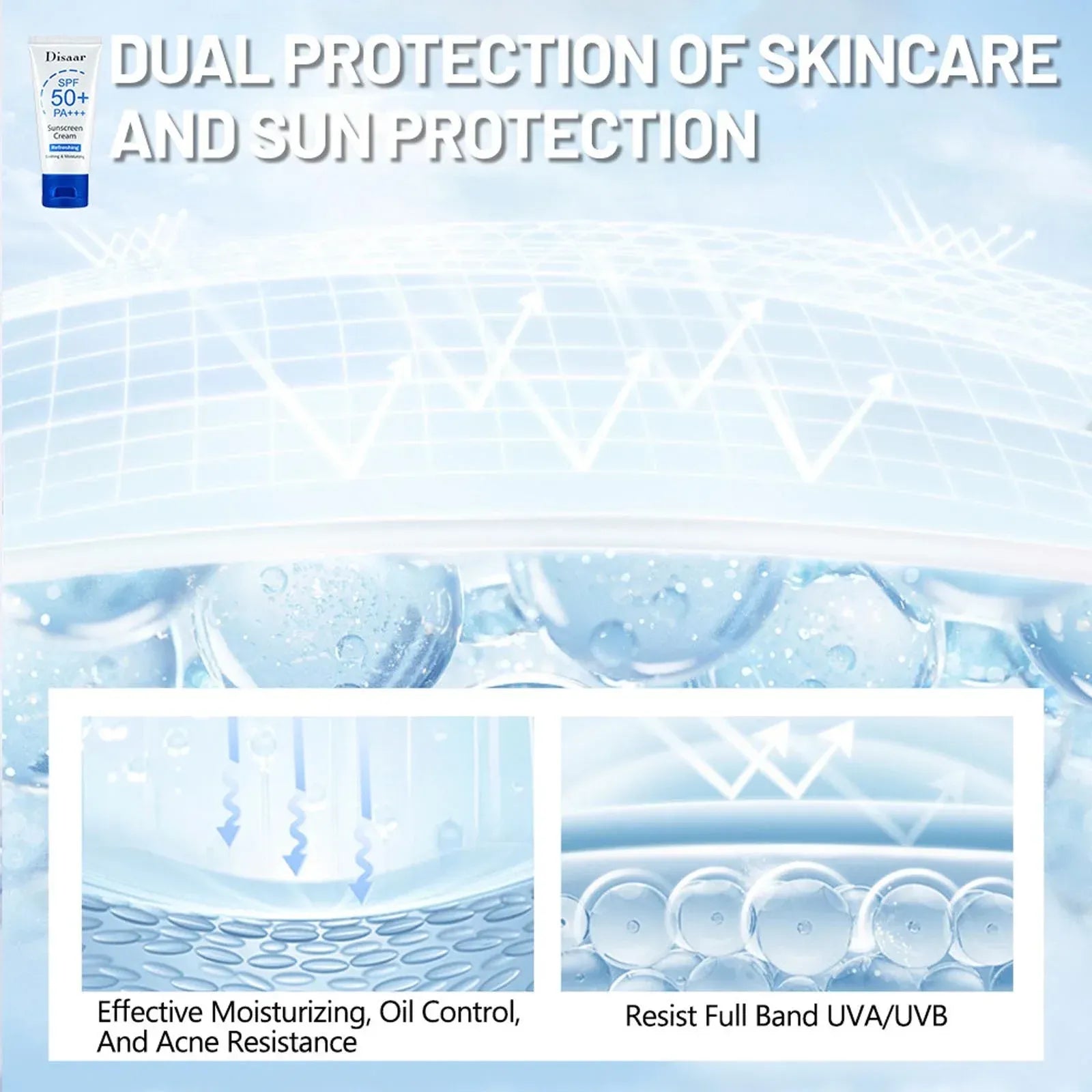 Disaar Salicylic Acid & Rose Extract Sunscreen Cream SPF 50 PA+++ - 50g