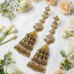 Indian Madrasi Long Jhumki with Pearl Work
