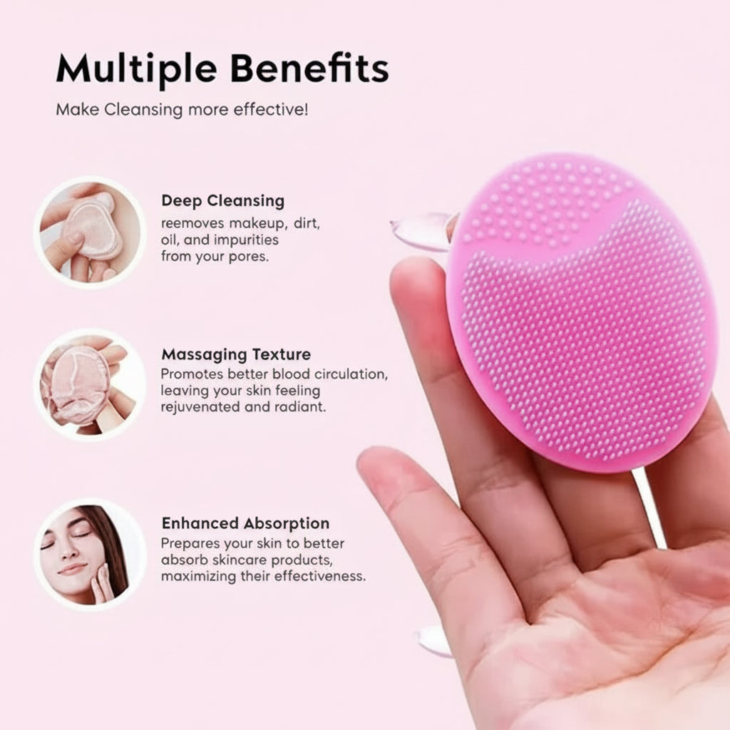 Portable Facial Cleaning Mat Pad Scrubber Silicone Face Cleansing Brush