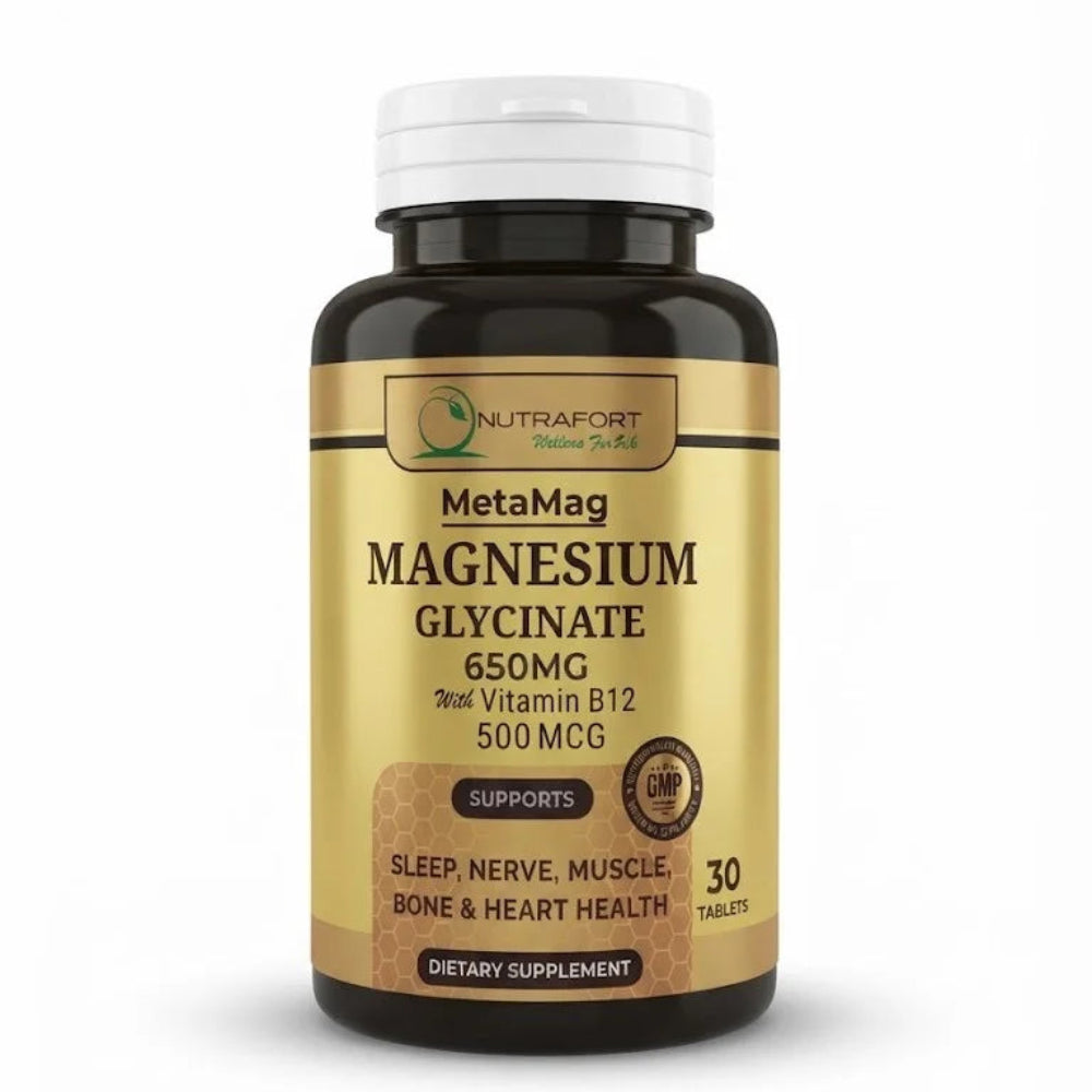 Nutrafort MetaMag Magnesium Glycinate 650mg - 30 Tablets