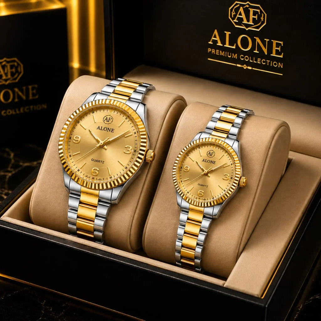 Alone Premium Collection Stainless Steel Couple Watch Set