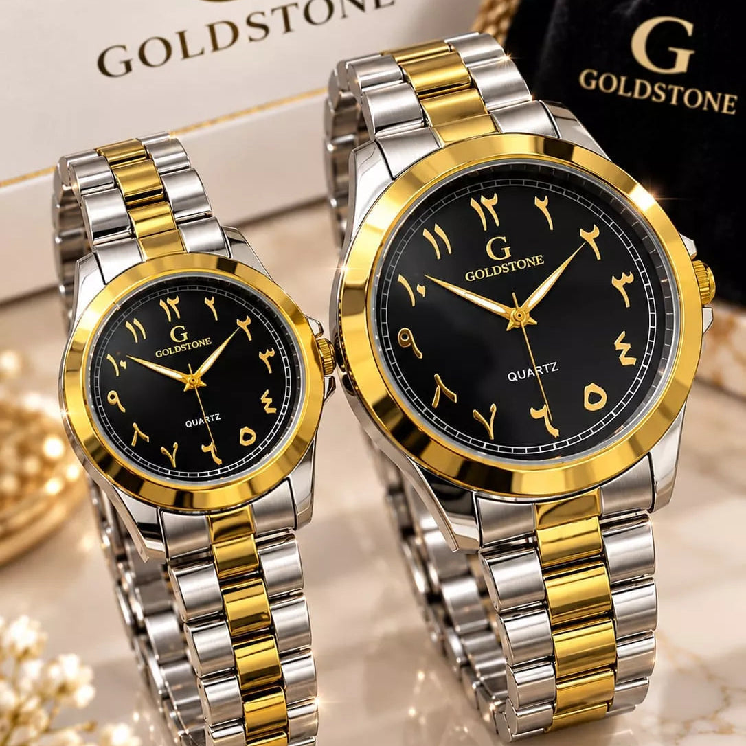 GOLDSTON Pair Set Luxury Watches for Men & Women with Brand Box
