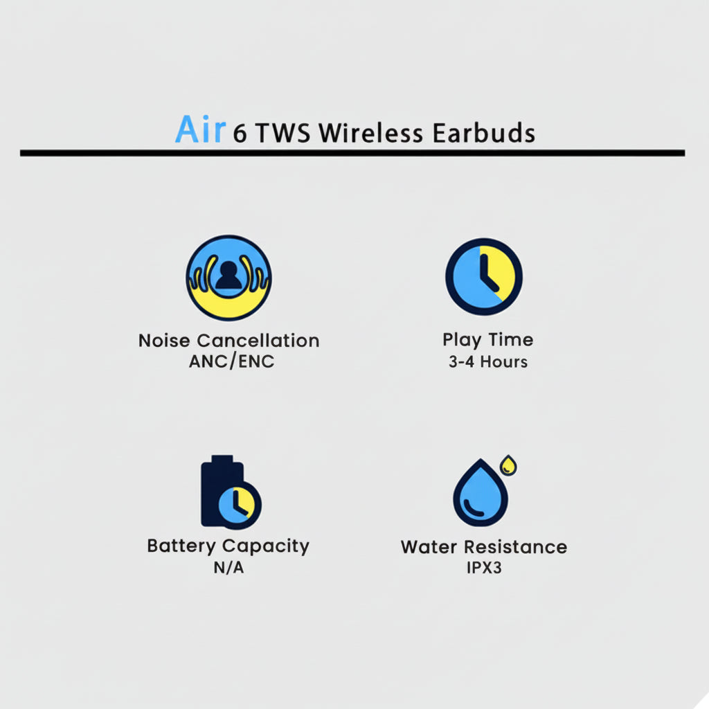 Air 6 TWS Wireless Earbuds - Each