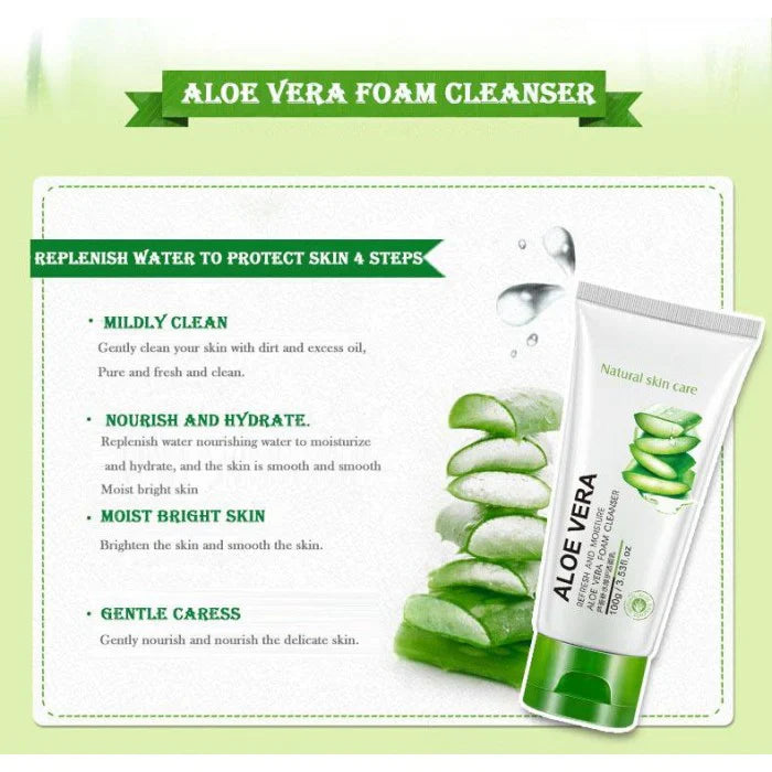 BIOAQUA Soft and Moisturizing Aloe Vera Facial Cleanser - 100g