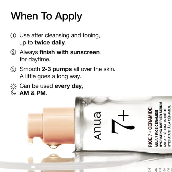 Anua Rice Ceramide 7 Hydrating Barrier Serum - 50ml