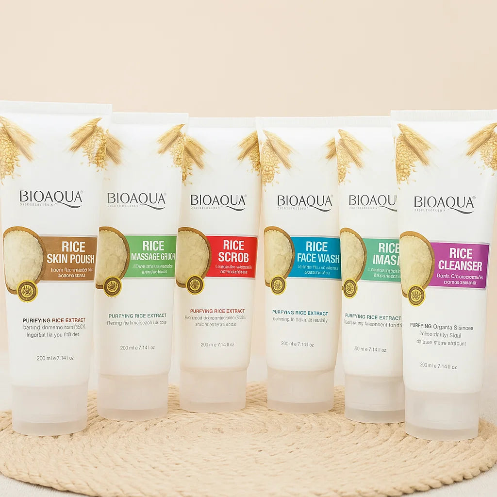 Bioaqua 6-Piece Rice Facial Set - 200 ml Each