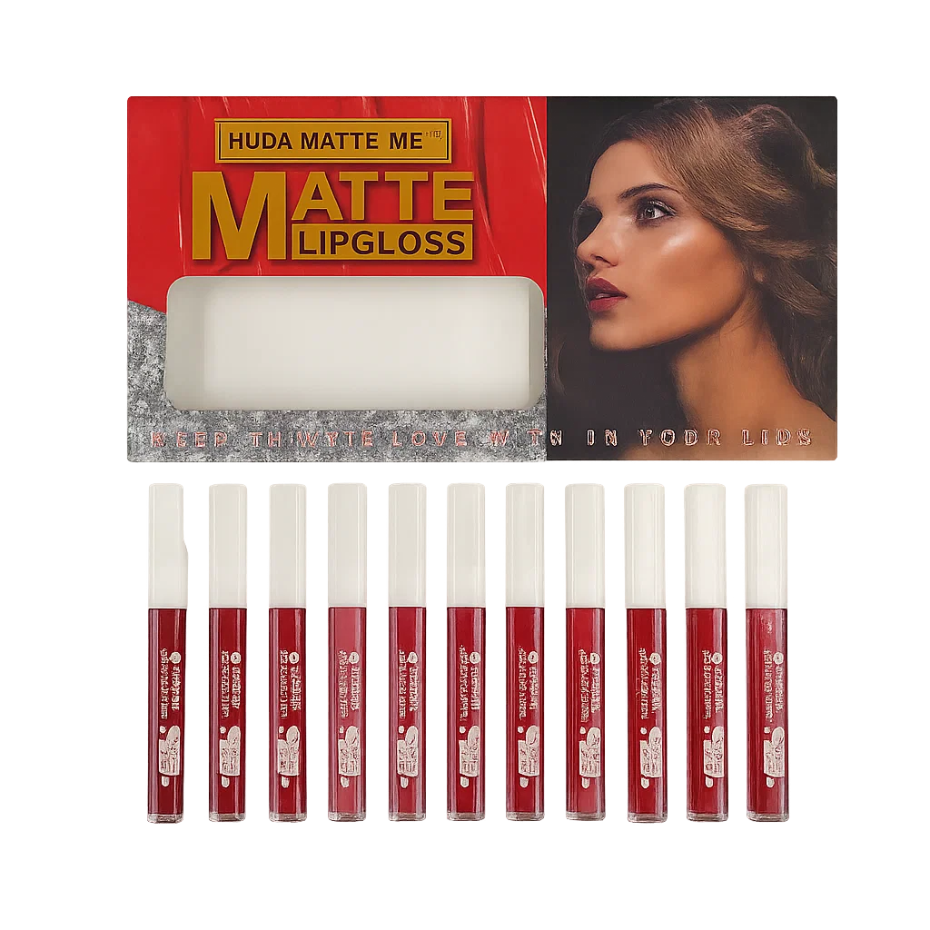 Huda Matte Me Matte Lip Gloss - 12 Pcs