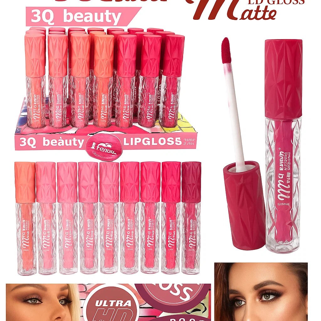 3Q Beauty Matte Lip Glosses 12 Pcs set