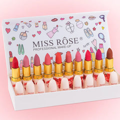 Miss Rose Lipsticks - 12 Pcs Set