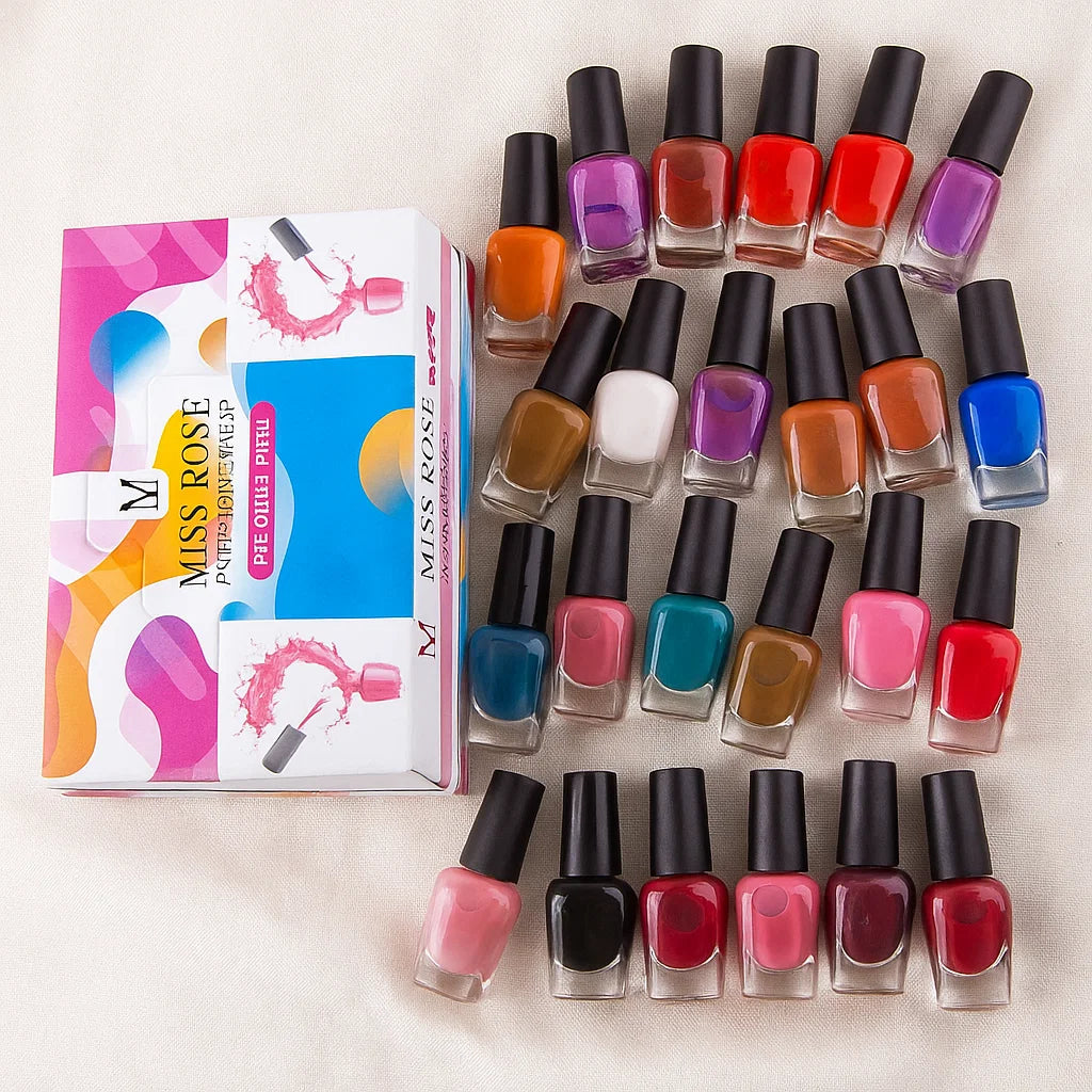 Miss Rose 24 Pcs Peel Off Nail Polish