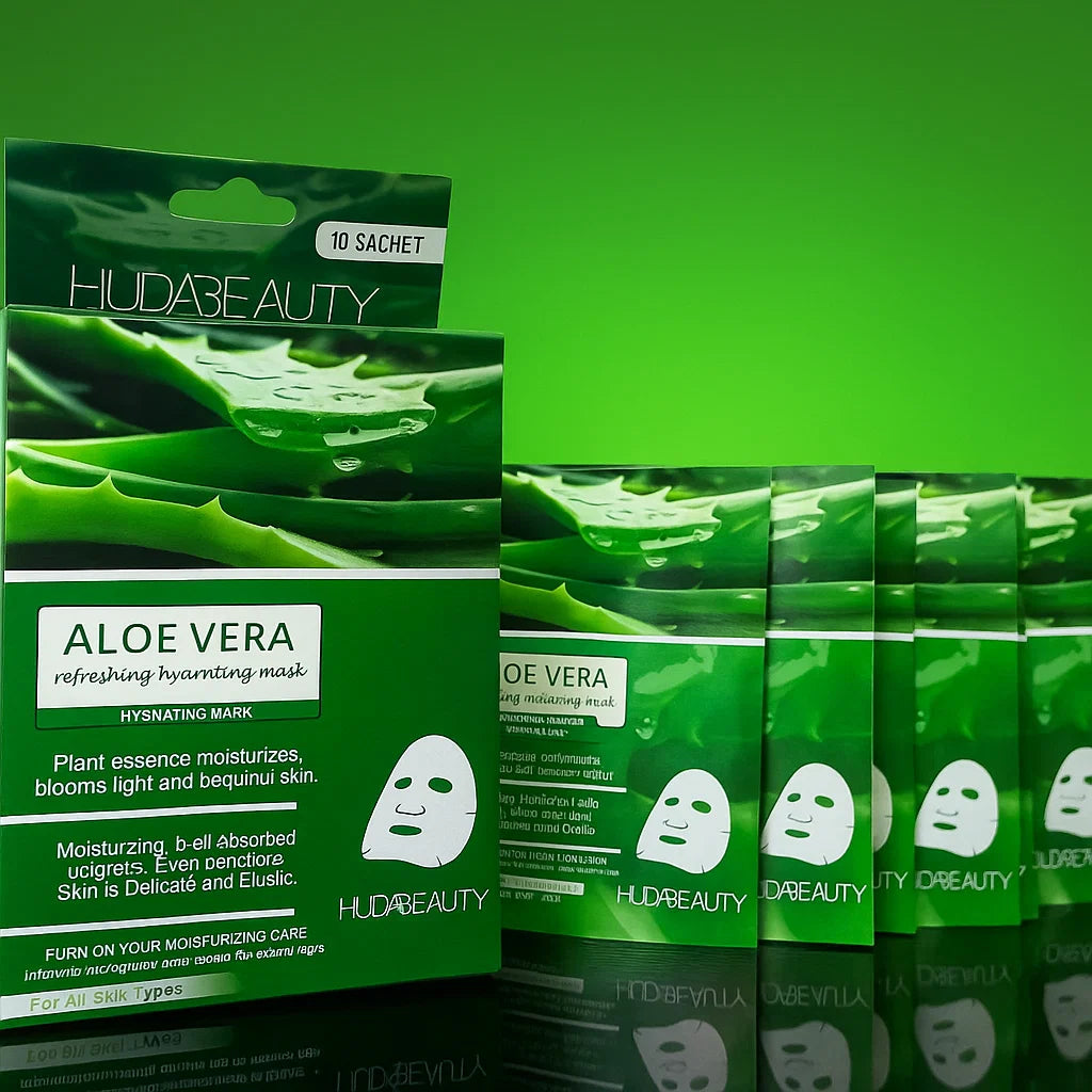 Huda Beauty Aloe Vera Refreshing Hydrating Mask 10 Pcs - 20ml Each