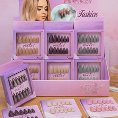 Pink Key Artifical Nails