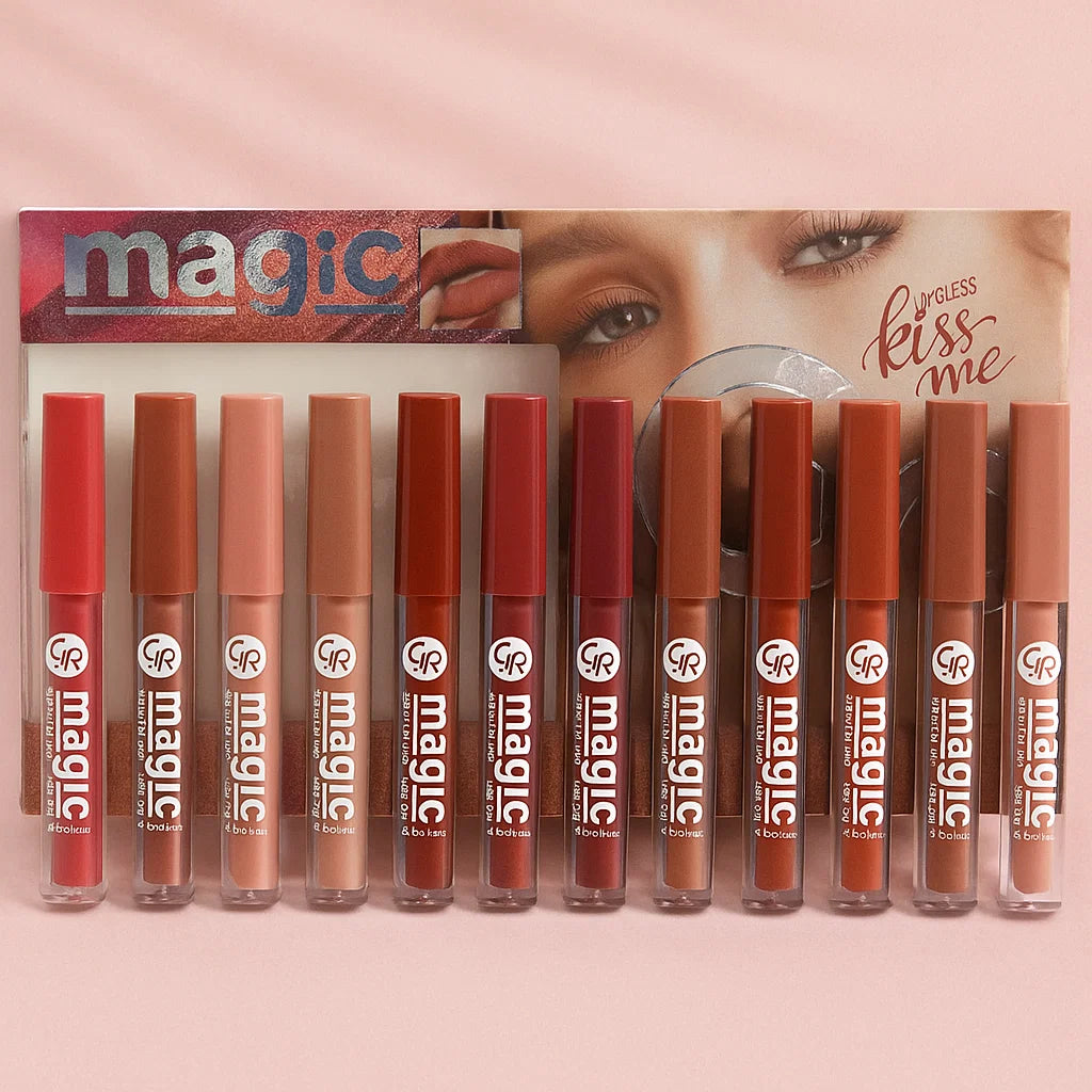 Quden Rose Soft And Matte Lip Gloss - 12 Pcs Set