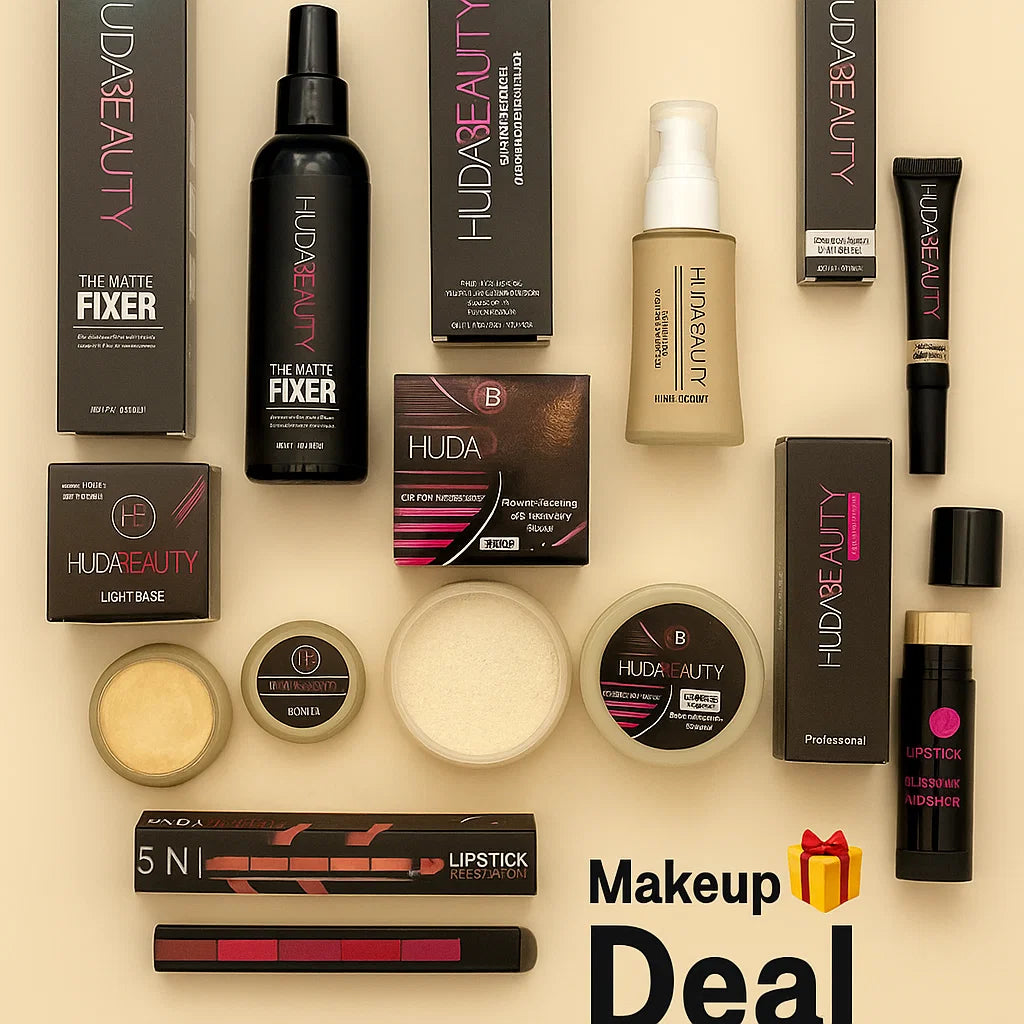 Huda Beauty Makeup Deal – 6 Pcs + 5in1 Lipstick Gift